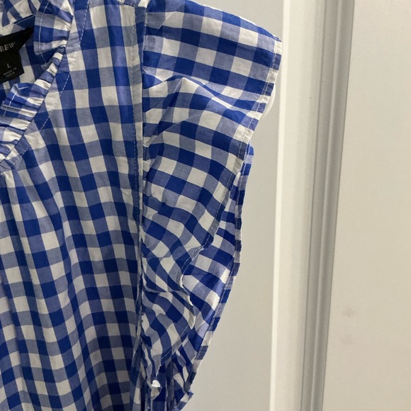 J. Crew gingham midi ruffle sleeve sundress sz L - Picture 4 of 6